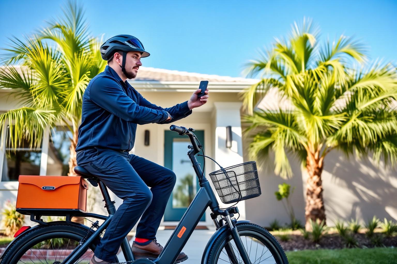 Tampa smart home installer on e-bike